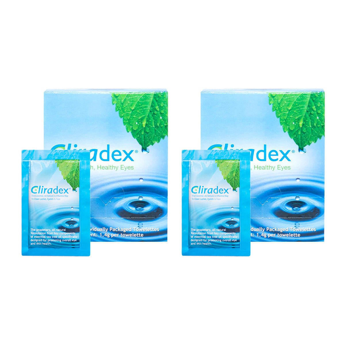 Cliradex Wipes 2 - pack - Tea Tree Oil Extract Eyelid Towelette, 2 x 24 Count (2 - Pack) - Dryeye Rescue