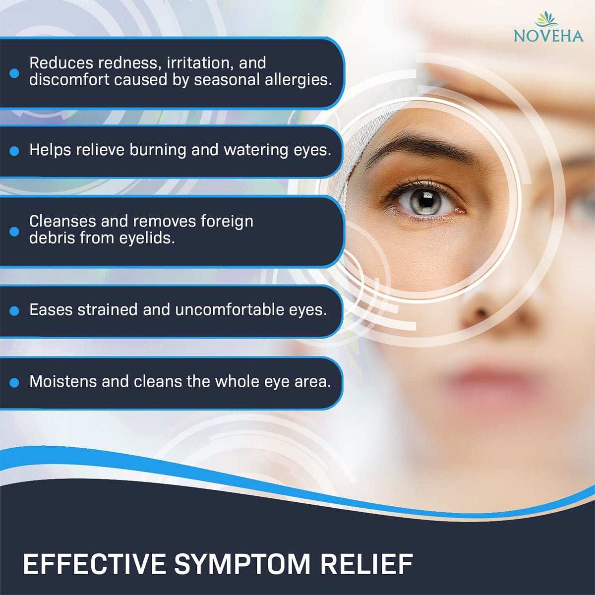 Noveha Allergy Relief Eyelid Wipes with Tea Tree Oil (60ct) - Dryeye Rescue