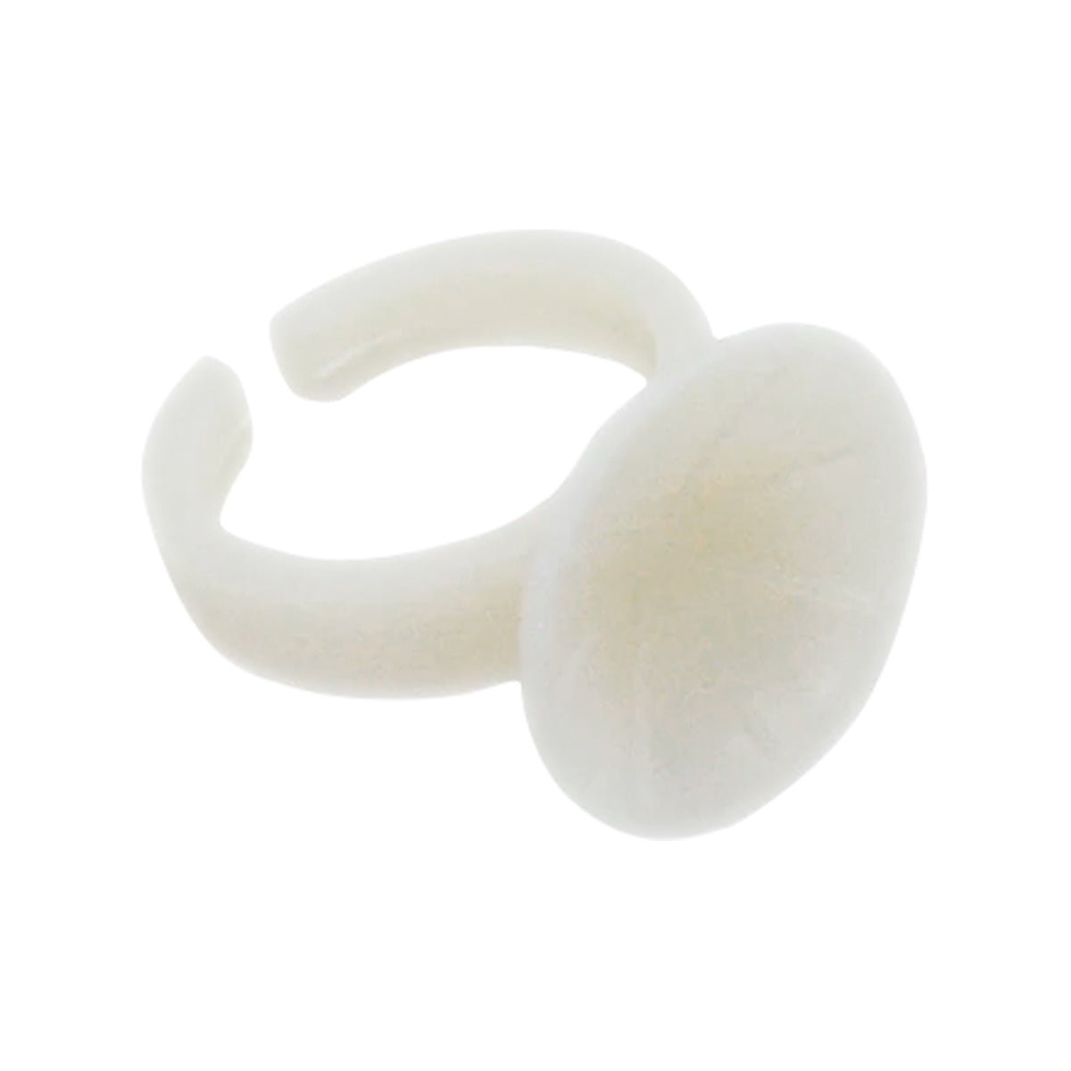 Made from medical-grade plastic, this white adjustable ring features a smooth mushroom-shaped top and an open-back band for a perfect fit. Its elegantly rounded design complements EZi Lens Applicators (1 Pack) by EZi Lens, ensuring effortless lens insertion.