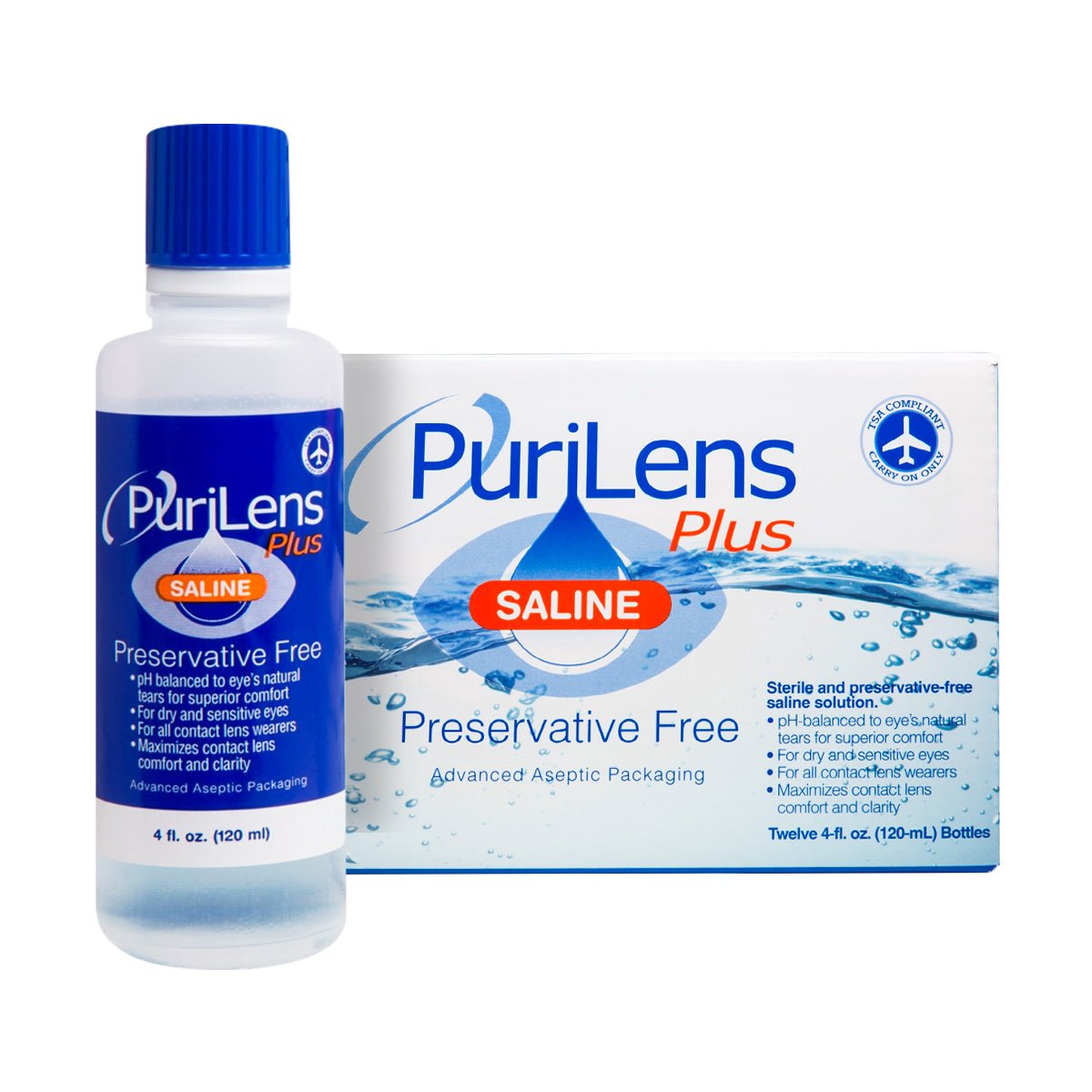 PuriLens Plus Preservative Free Saline (Multiple Sizes and Packs) - Dryeye Rescue