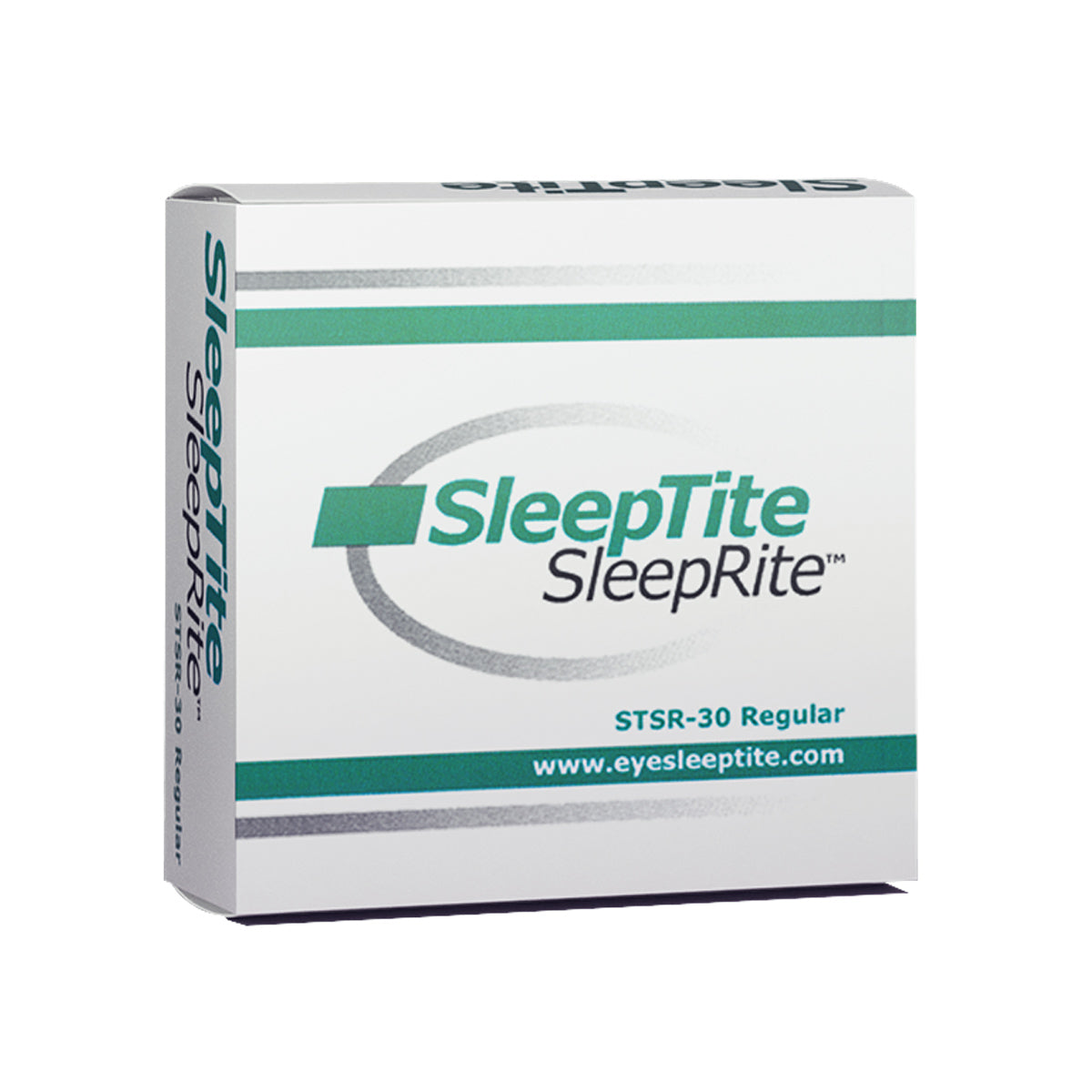 Box of Ophthalmic Resources Partners SleepTite, SleepRite daily nighttime lid closure devices (30ct) with hypoallergenic seals. Predominantly white packaging with green and gray text/graphics features www.eyesleeptite.com, ideal for addressing dry eye symptoms and inadequate lid seal issues.