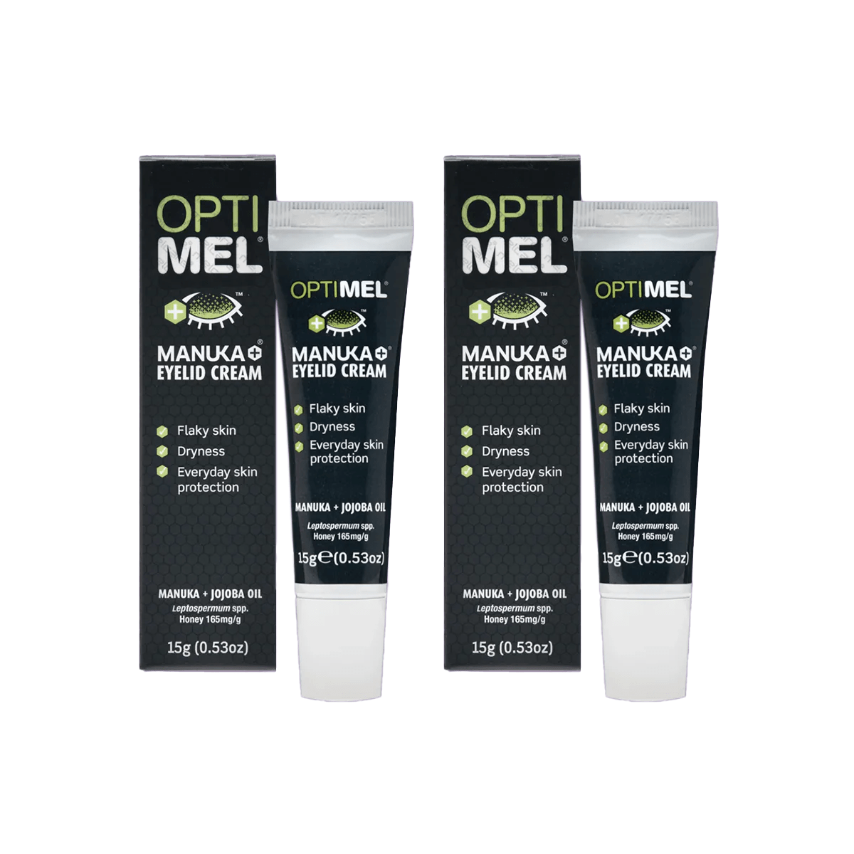 Optimel Manuka Eyelid Cream for Dry Flaky Skin, Conditioner (2 x 15g tubes) - Dryeye Rescue