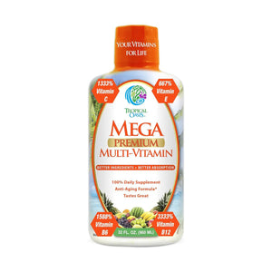 Tropical Oasis Mega Premium Multi-Vitamin Liquid Supplement (32oz.) - Dryeye Rescue