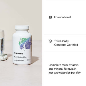 Thorne Basic Nutrients 2/Day – Multivitamin & Mineral Formula (120 Capsules)