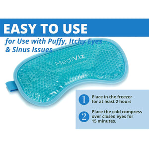 MediViz Cooling Eye Mask for Puffy Eyes, Allergies, Sinuses, and Itchy Eyes - Dryeye Rescue