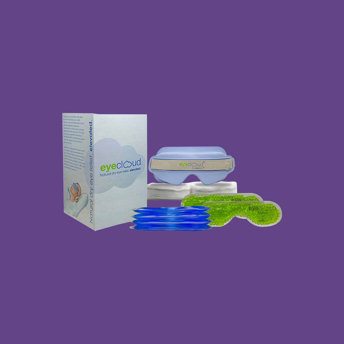 EyeCloud Home Treatment Kit Moist heat Treatments (600+ Gel Pack uses)