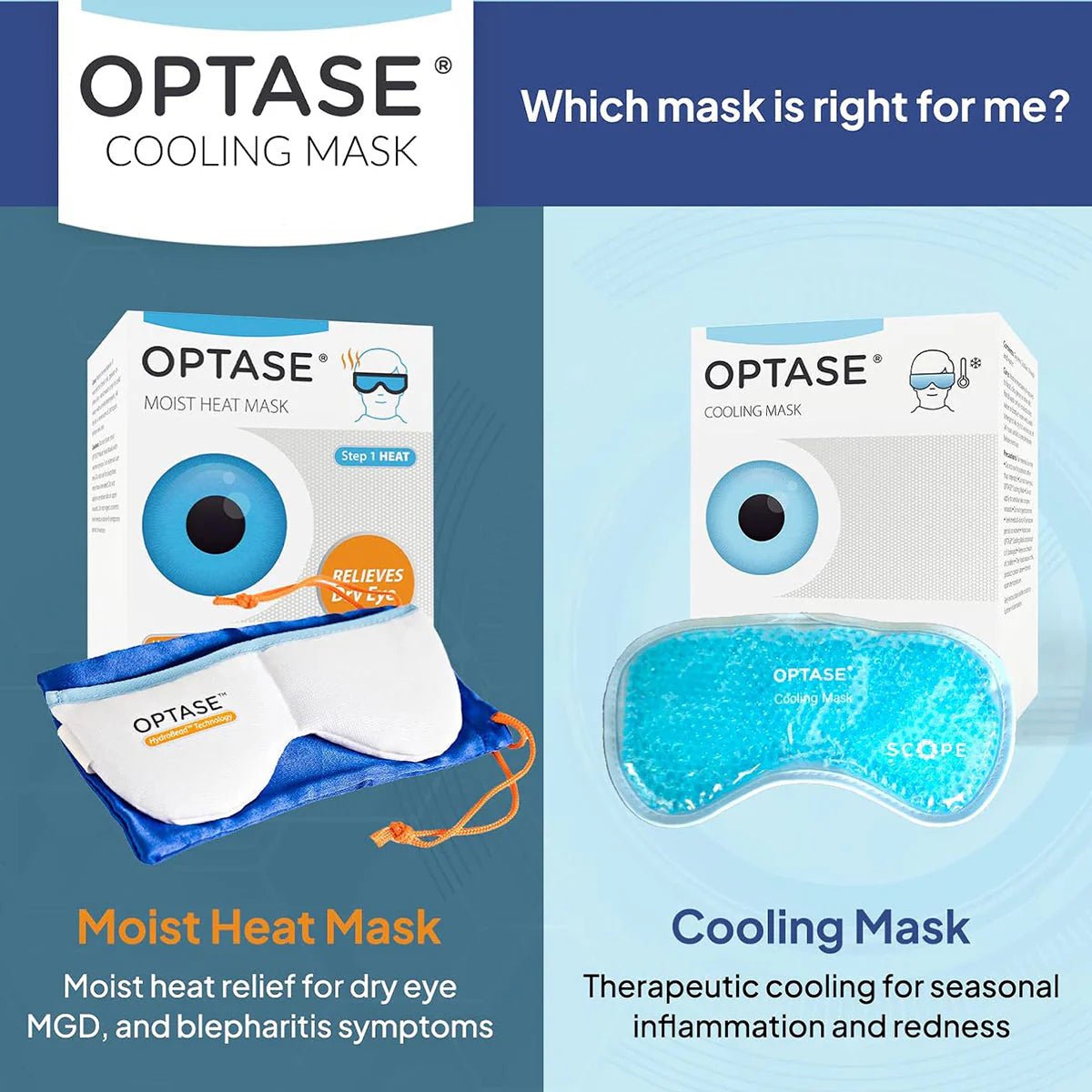 Optase Cooling Mask for Allergies and Puffy Eyes (Re-Usable) - Dryeye Rescue