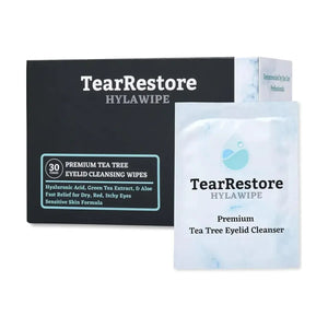 TearRestore Premium Kit - Includes TearRestore Mask, 2 Heat Packs, & 1 Box of HylaWipes (30ct) - Dryeye Rescue