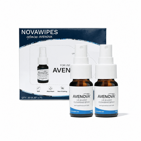Avenova Hypochlorous Spray Solution (20ml or 40ml Bottles) 2-Pack with Novawipes (Professional Strength) - Dryeye Rescue