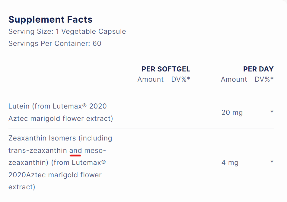 Focus Lutein Triple Carotenoid Formula for Adults - Eye Vitamins (60ct - 2 Month Supply) - Dryeye Rescue
