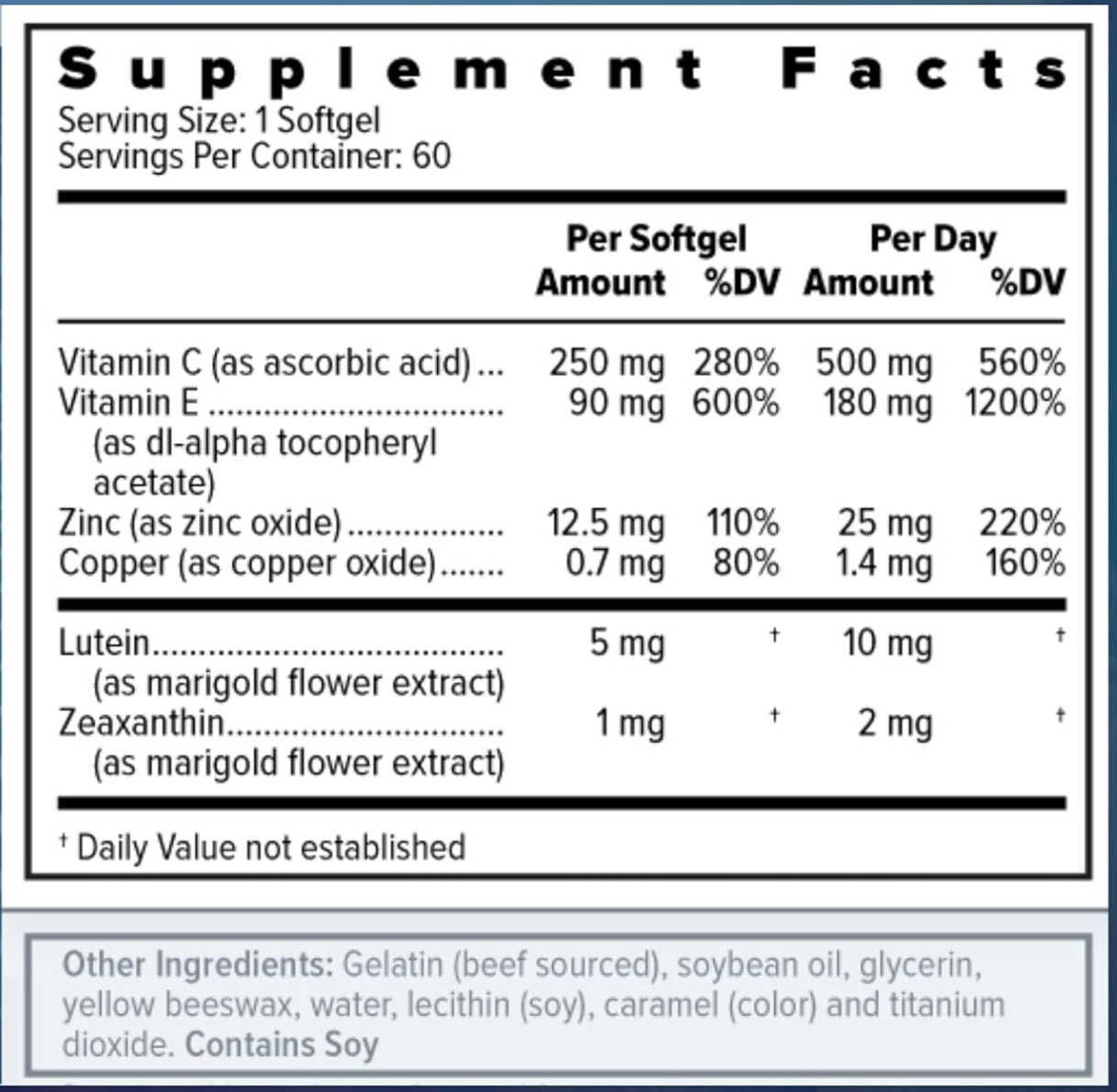 Focus Select Supplement - AREDS2 formula for Macular Degeneration (60ct. 30 Day Supply)