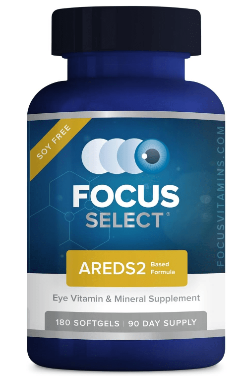 Focus Select Soy Free Supplement - AREDS2 formula for Macular Degeneration (180ct. 90 Day Supply) - Dryeye Rescue