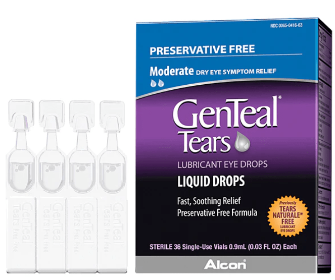 GenTeal Tears Lubricant Eye Drops, Moderate Liquid Drops, (36 Vials) - Dryeye Rescue