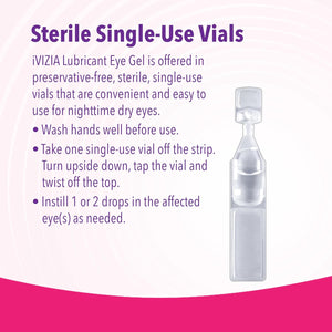iVIZIA Lubricant Eye Gel for Severe and Nighttime Eye Relief, Preservative-Free, 30 Sterile Single-Use Vials - Dryeye Rescue