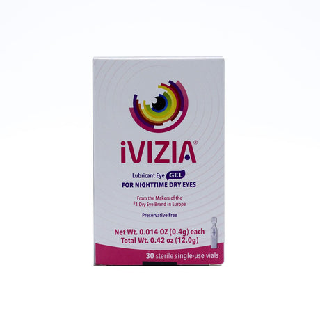 iVIZIA Lubricant Eye Gel for Severe and Nighttime Eye Relief, Preservative-Free, 30 Sterile Single-Use Vials - Dryeye Rescue