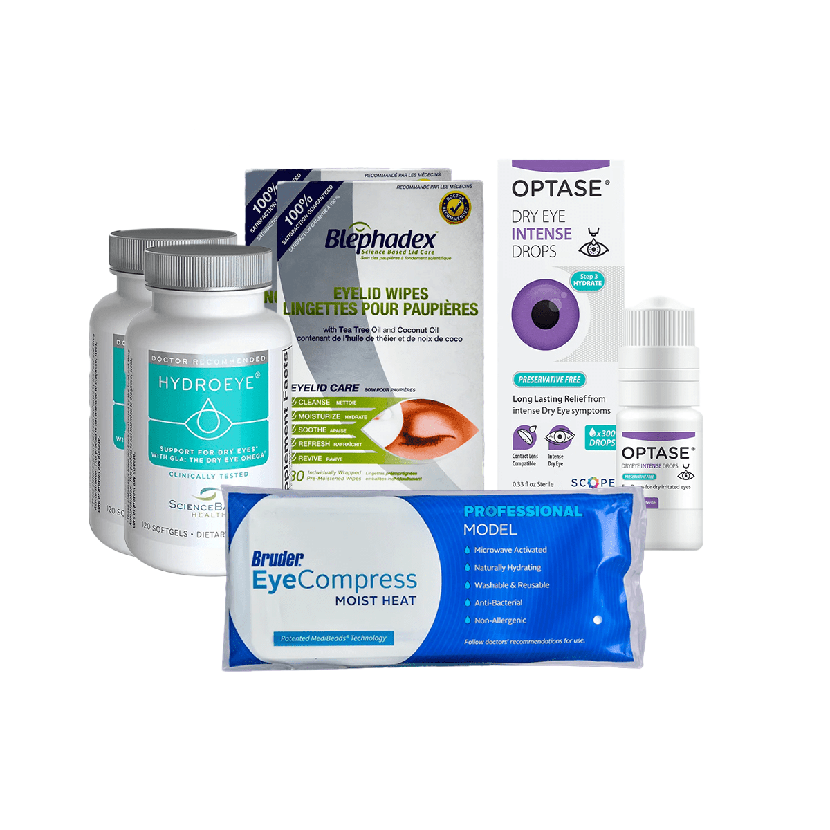 Most Popular Dry Eye Starter Kit, Heat, Clean, Lubricate, and Supplement (2 Month Supply) - Dryeye Rescue