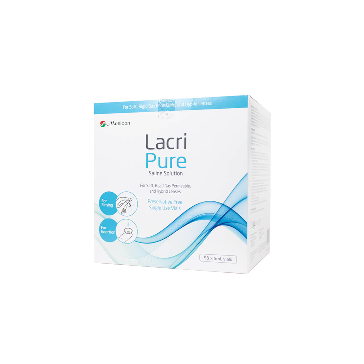 Menicon Lacripure Sterile Saline Solution - 98 Vials for Scleral Lenses