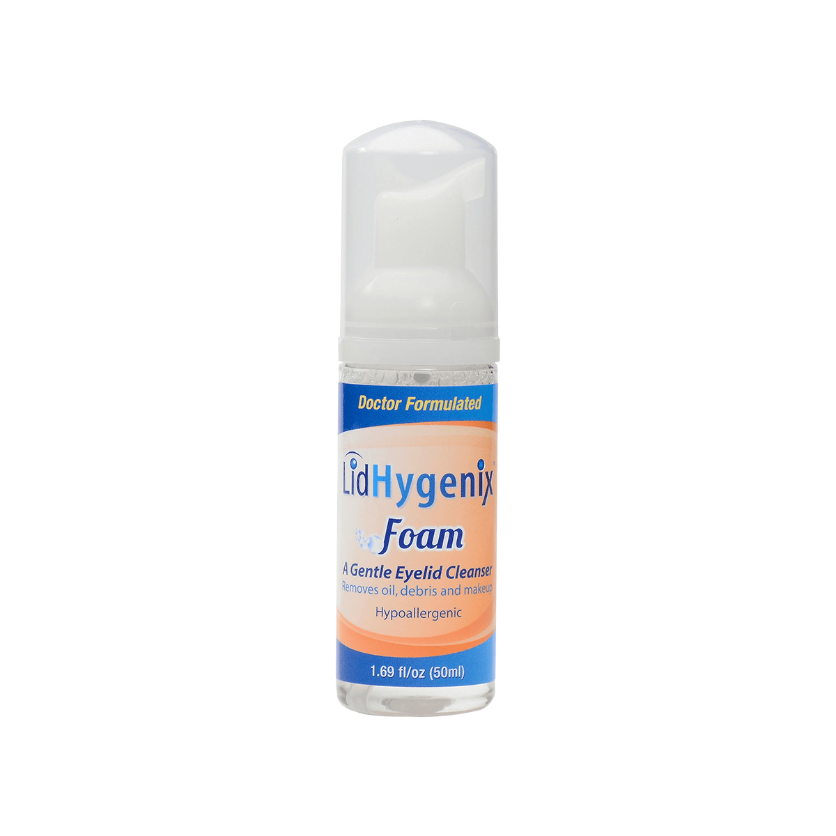LidHygenix Gentle Foam Eyelid Cleanser, removes Oils, Debris and Makeup (50mL) - Dryeye Rescue