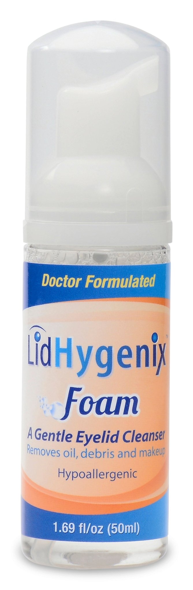 LidHygenix Gentle Foam Eyelid Cleanser, removes Oils, Debris and Makeup (50mL) - Dryeye Rescue