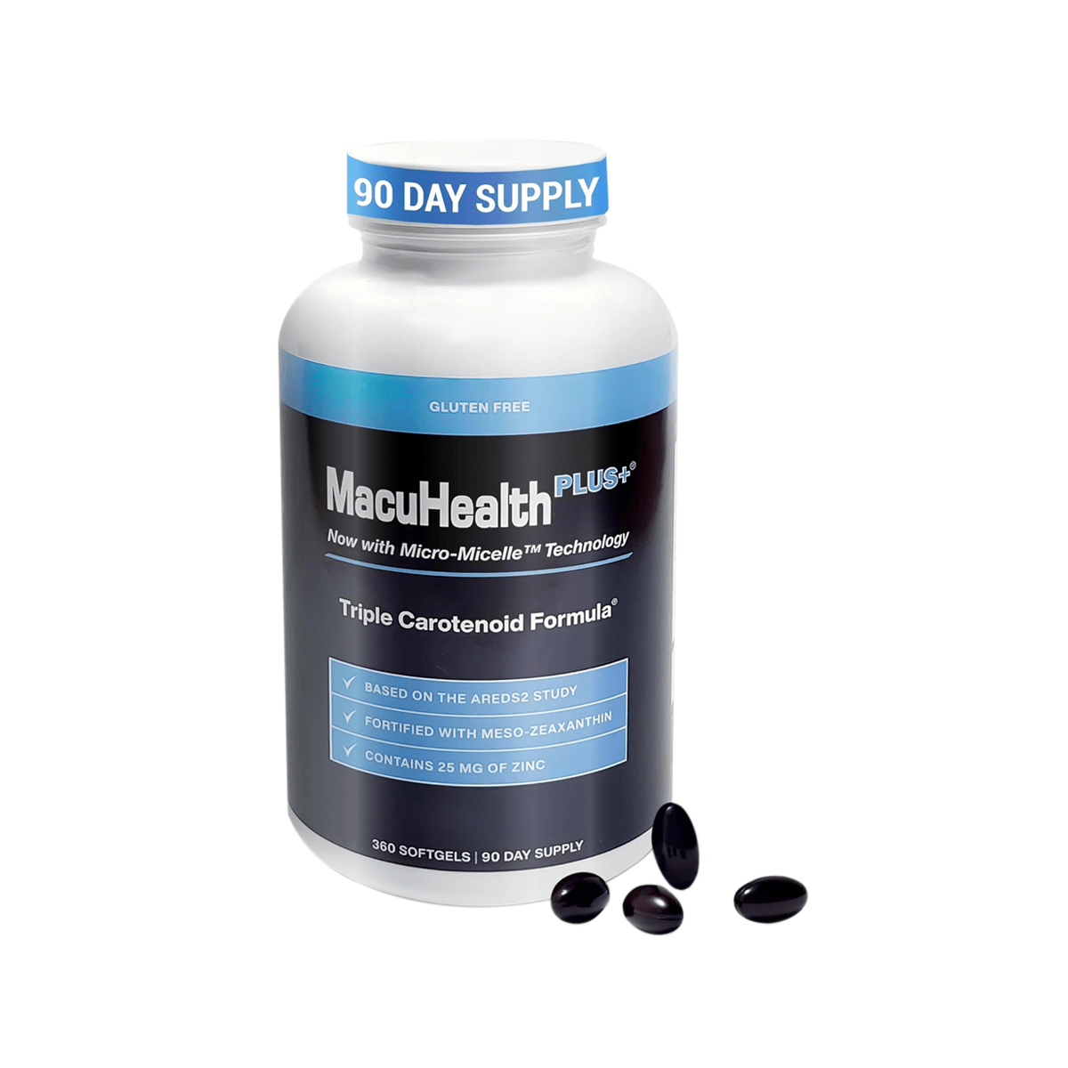 MacuHealth Plus+ Eye Supplement for Adults - Meso - Zeaxanthin, Lutein & Zeaxanthin, (90 Days Supply) Free 2 - Day Shipping - Dryeye Rescue