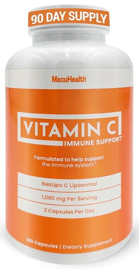 Macuhealth Liposomal Vitamin C 1000MG Per Serving - High Bioavailablity Vitamin with Fat - Soluble Antioxidants and Enhanced Absorption (180ct) - Dryeye Rescue