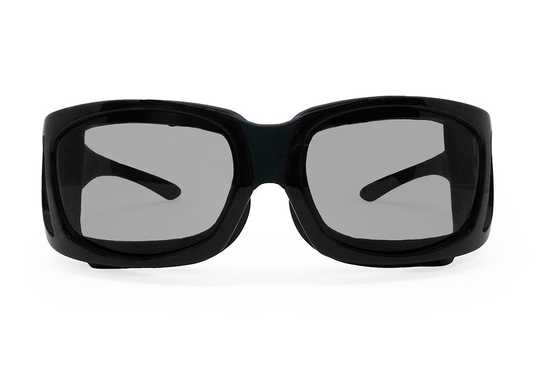 EyeEco Large Moisture Release Eyewear- (Shiny Black with Clear Lens) - Dryeye Rescue