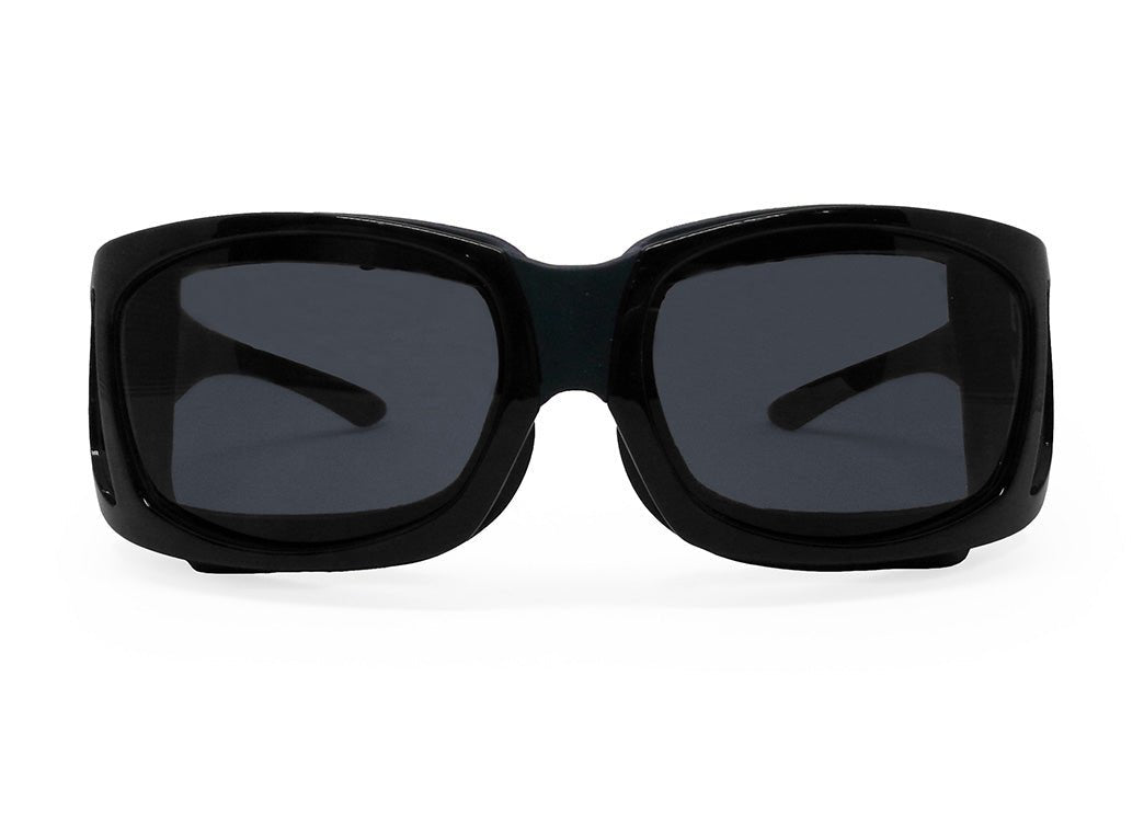 EyeEco Large Moisture Release Eyewear- (Shiny Black with Gray Lens) - Dryeye Rescue