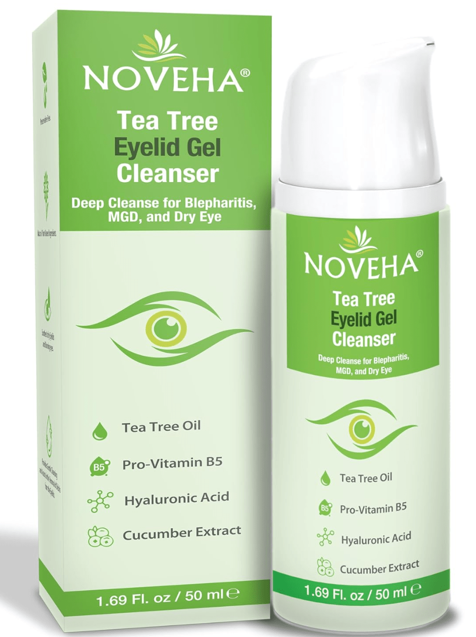 Noveha Tea Tree Eyelid Gel Cleanser (50mL) - Dryeye Rescue