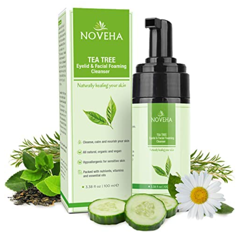 Noveha Tea Tree Oil Foaming Cleanser for Eyelids (100mL)