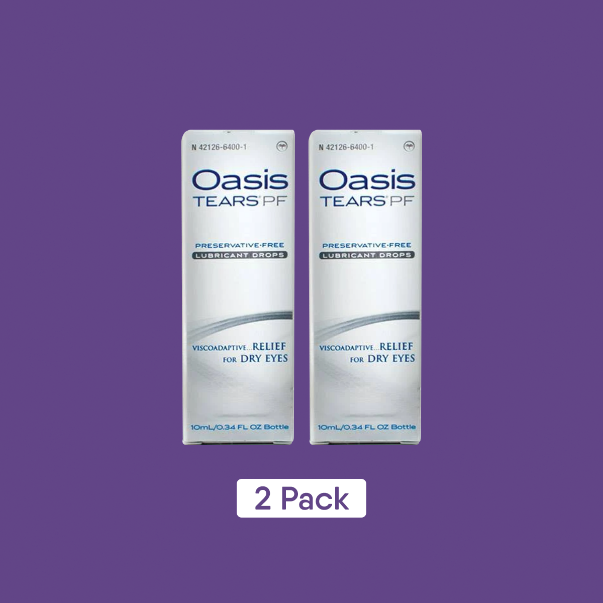 Oasis Tears Preservative-Free Eye Drops (Multi-drop Bottle) 2-Pack 600 drops