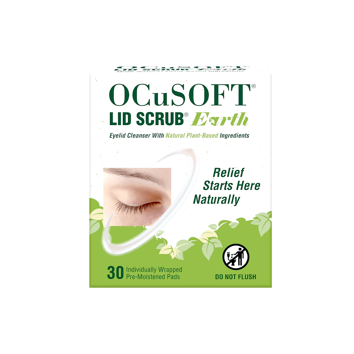 OCuSOFT Lid Scrub Earth Eyelid Cleanser, Natural Plant Based (30ct) - Dryeye Rescue