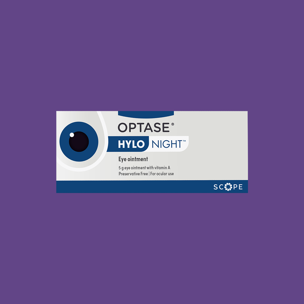 Optase Hylo Night Ointment for Night-time Relief Preservative-Free 300 uses (5g Tube)