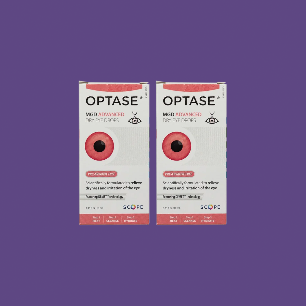 Optase MGD Advanced Dry Eye Drops Preservative-Free 3+ Month Supply (600 drops) 2-pack