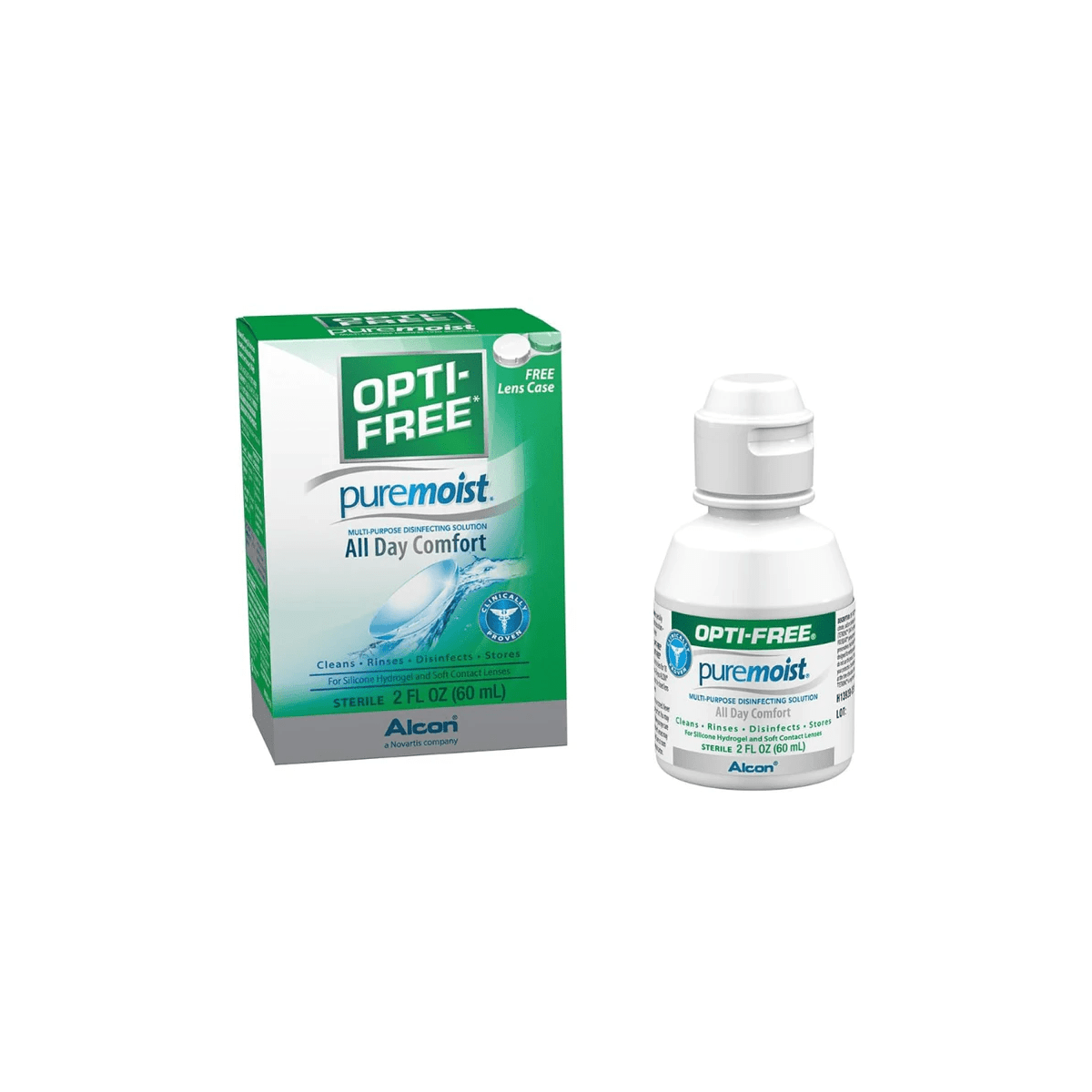 Opti - Free with Pure Moist Disinfecting Contact Lens Solution with Case Travel Size (2oz) - Dryeye Rescue
