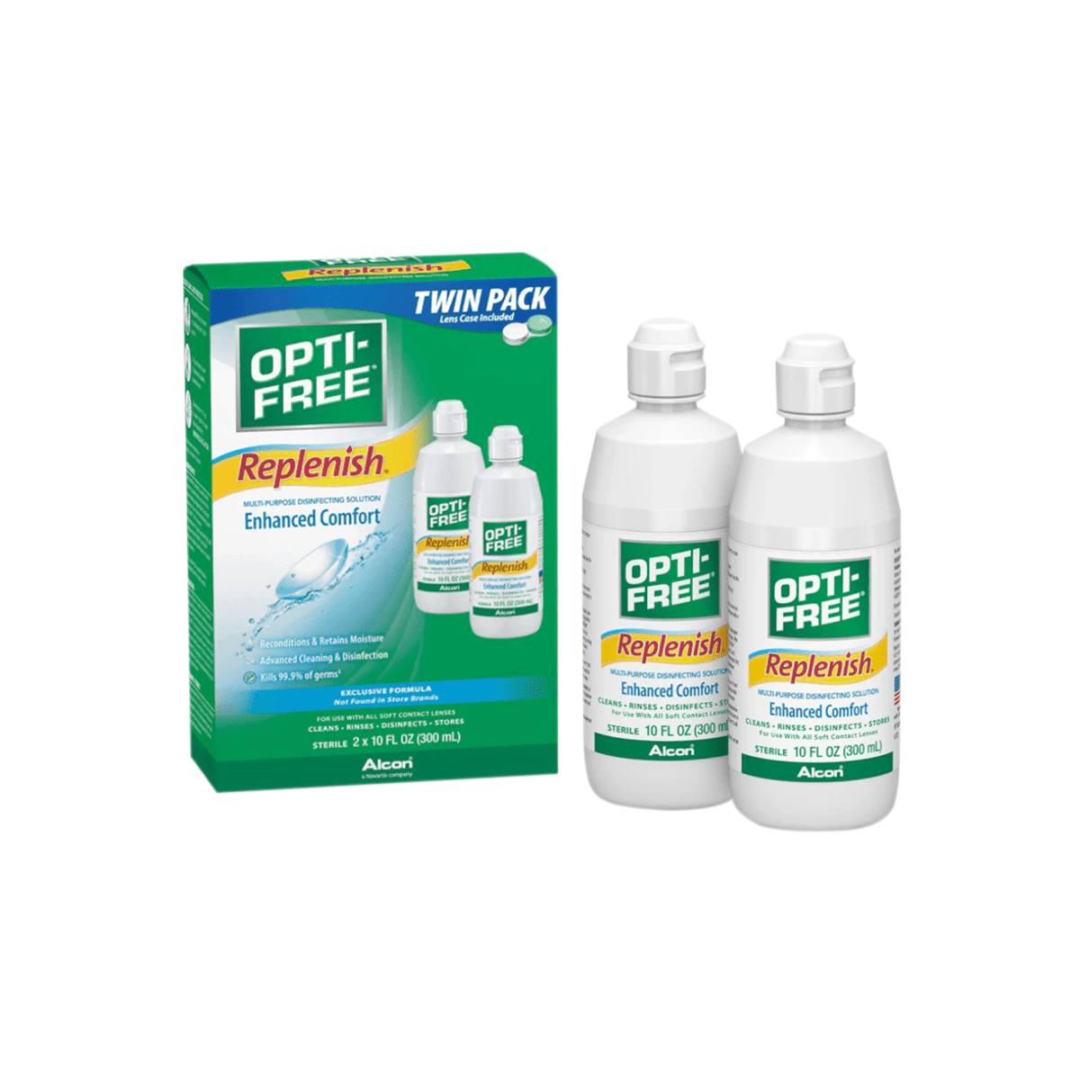 Opti - Free Replenish Multi - Purpose Disinfecting Solution with Lens Case, 20 Fl Oz (pack of 2) - Dryeye Rescue