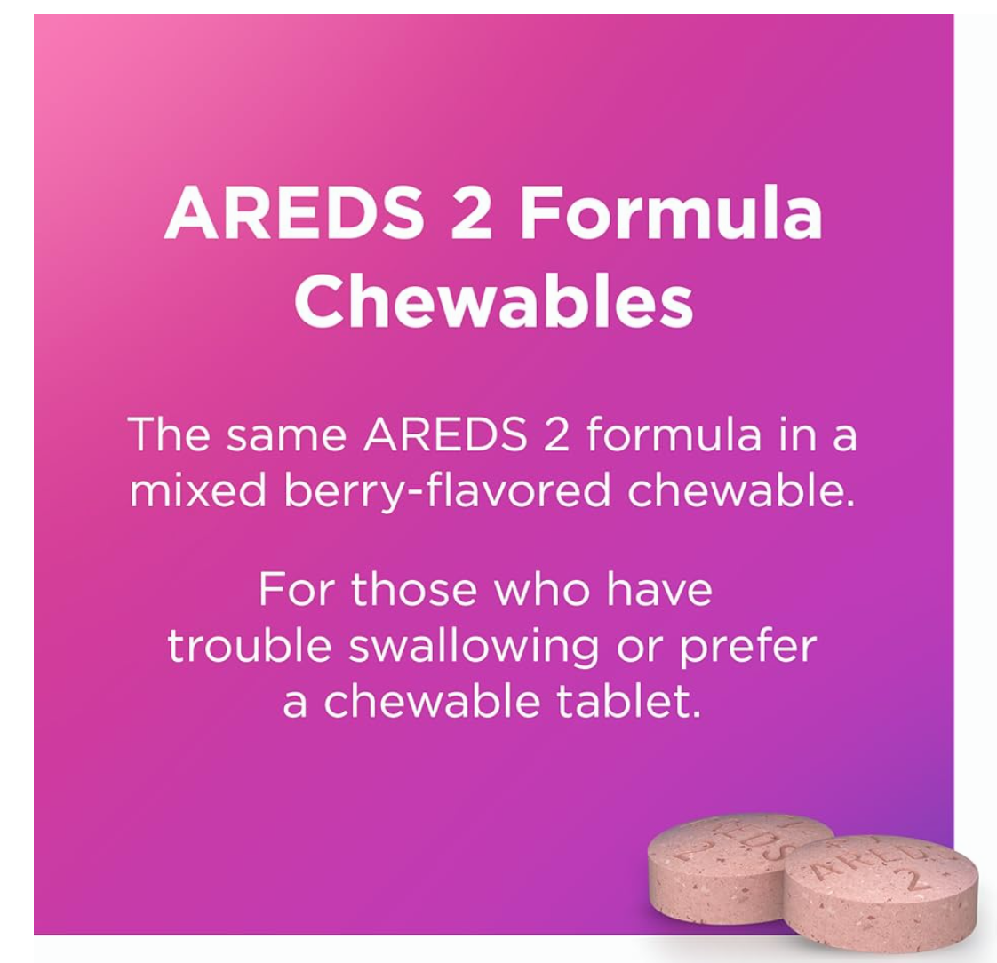 PreserVision AREDS 2 Chewable Eye Vitamin & Mineral Supplement (60 Tablets)