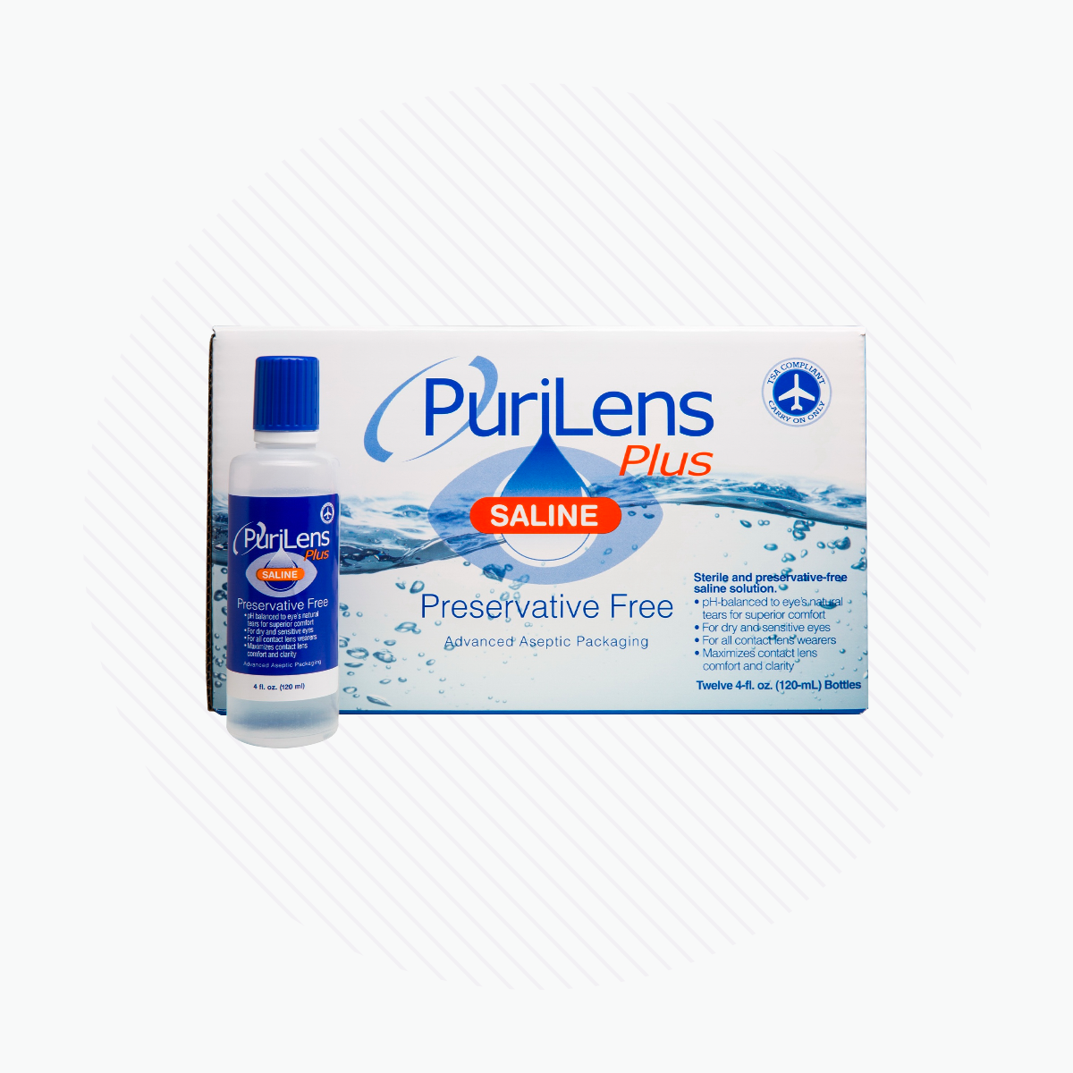 PuriLens Plus Preservative Free Saline (Multiple Sizes and Packs)