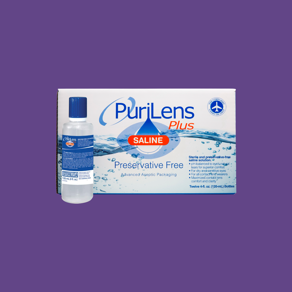 PuriLens Plus Preservative Free Saline (Multiple Sizes and Packs)