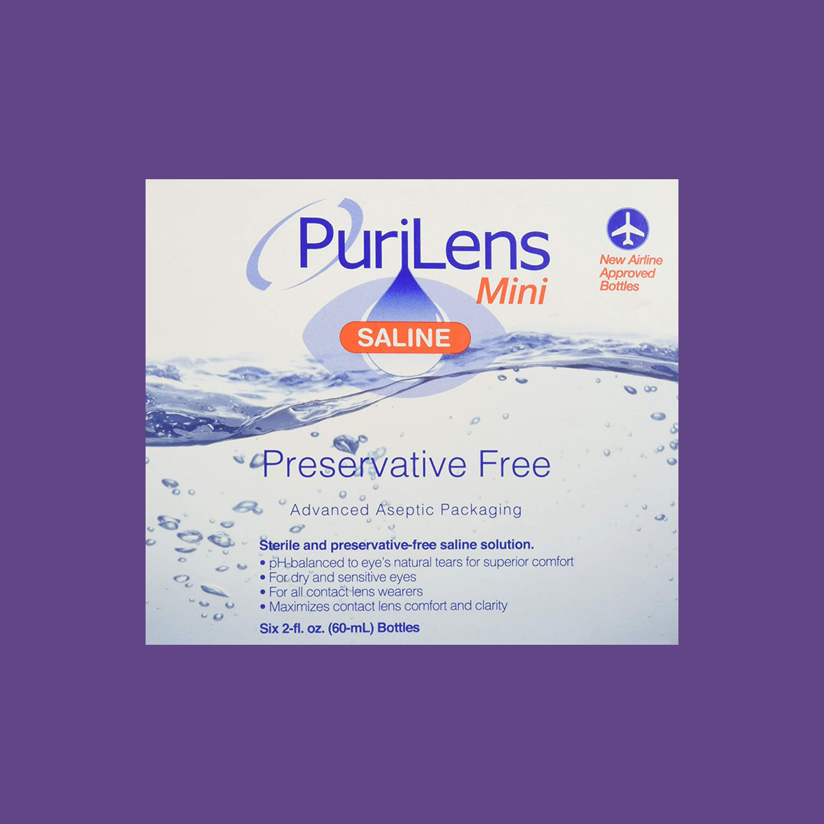 PuriLens Plus Preservative Free Saline (Multiple Sizes and Packs)