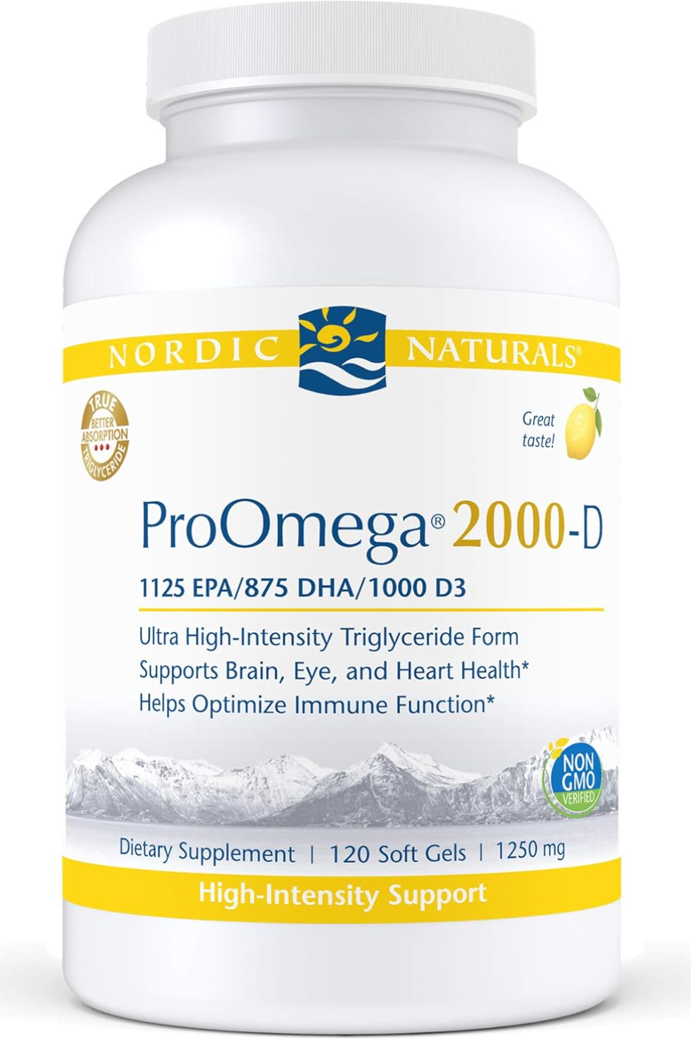 Nordic Naturals ProOmega 2000-D Fish Oil (120ct) 2 Month Supply