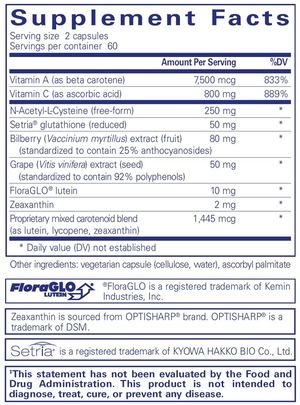 Pure Encapsulations Macular Support Antioxidant Formula (120 ct.) 2 Month Supply - Dryeye Rescue