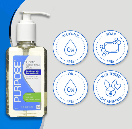 Purpose Gentle Cleansing Wash - Contact Lens Safe Gentle Hand Cleanser (12 oz) - Dryeye Rescue