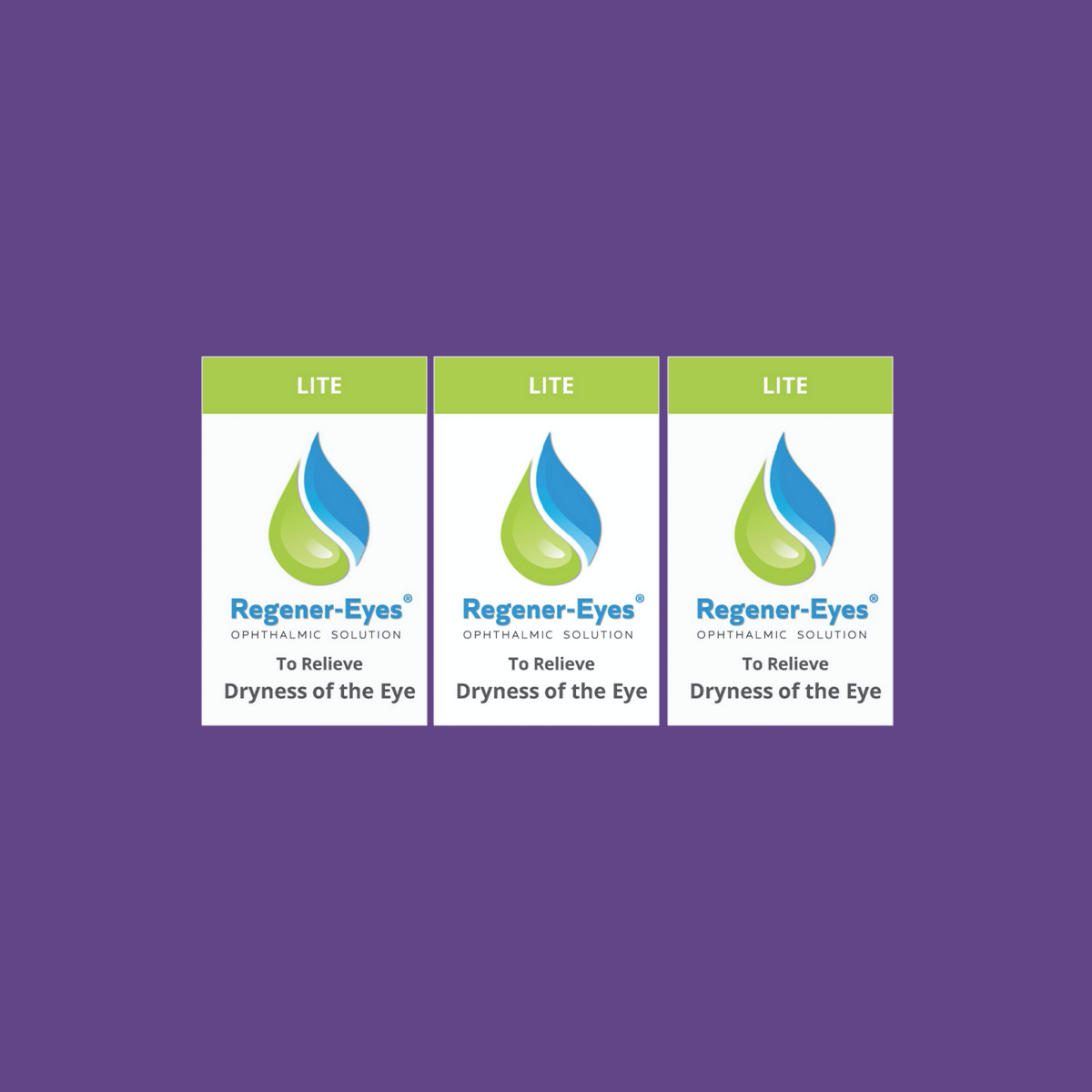 Regener-Eyes Lite 3-Pack Eye Drops (3 x 3mL Bottles, 2 Month Supply)