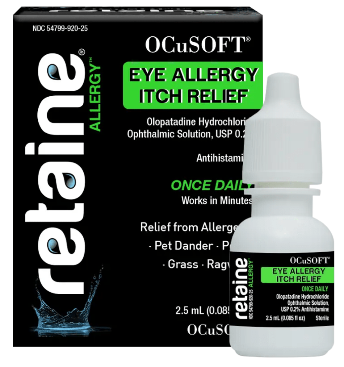 Ocusoft Retaine Allergy Once Daily for Eye Itch Relief (2.5mL) - Dryeye Rescue