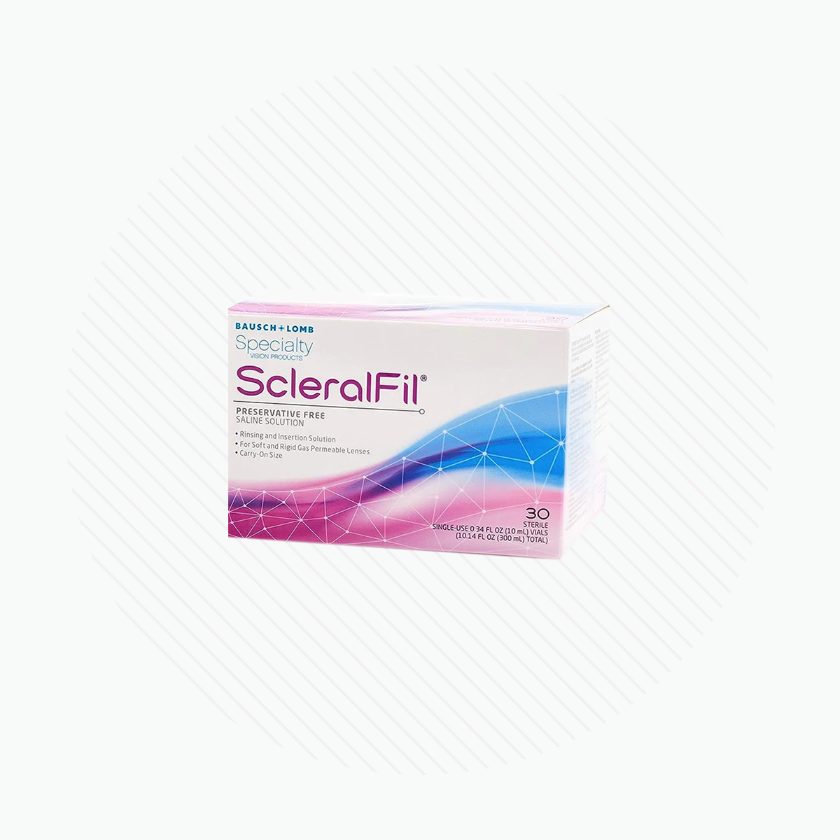 ScleralFil Preservative Free Saline Solution for Scleral, Soft, & Rigid Gas Permeable Lenses, Buffered Solution, Single-Use Vials, 0.34 Fl Oz (Pack of 30)