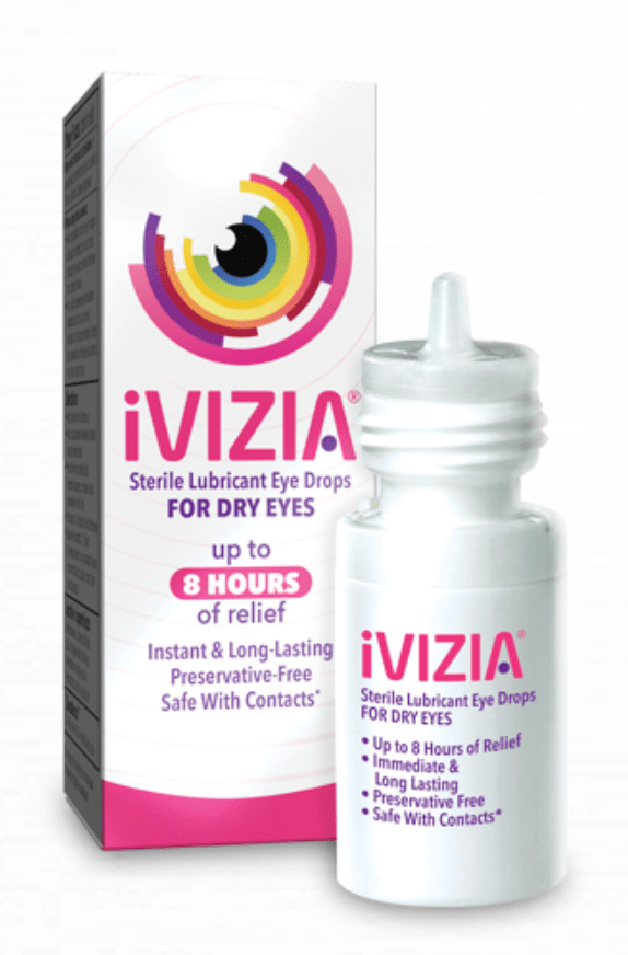 iVIZIA Sterile Lubricant Eye Drops, Preservative - Free, Dry Eye Relief, Contact Lens Friendly, 0.33 fl oz (10ml bottle) - Dryeye Rescue