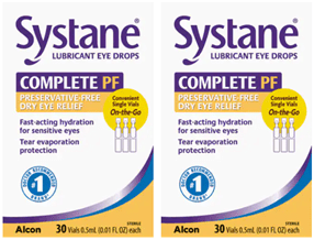 Systane Complete Preservative - Free Lubricant Eye Drops 60ct Vials, (2x30 Ct) - Dryeye Rescue