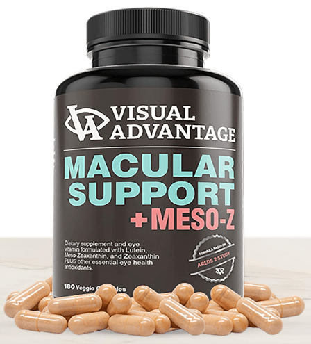 Visual Advantage Macular Support + Meso Z - AREDS 2 - Lutein, Zeaxanthin & Meso - Zeaxanthin - 180 Soft Gels - Dryeye Rescue