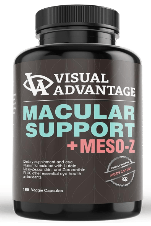 Visual Advantage Macular Support + Meso Z - AREDS 2 - Lutein, Zeaxanthin & Meso - Zeaxanthin - 180 Soft Gels - Dryeye Rescue