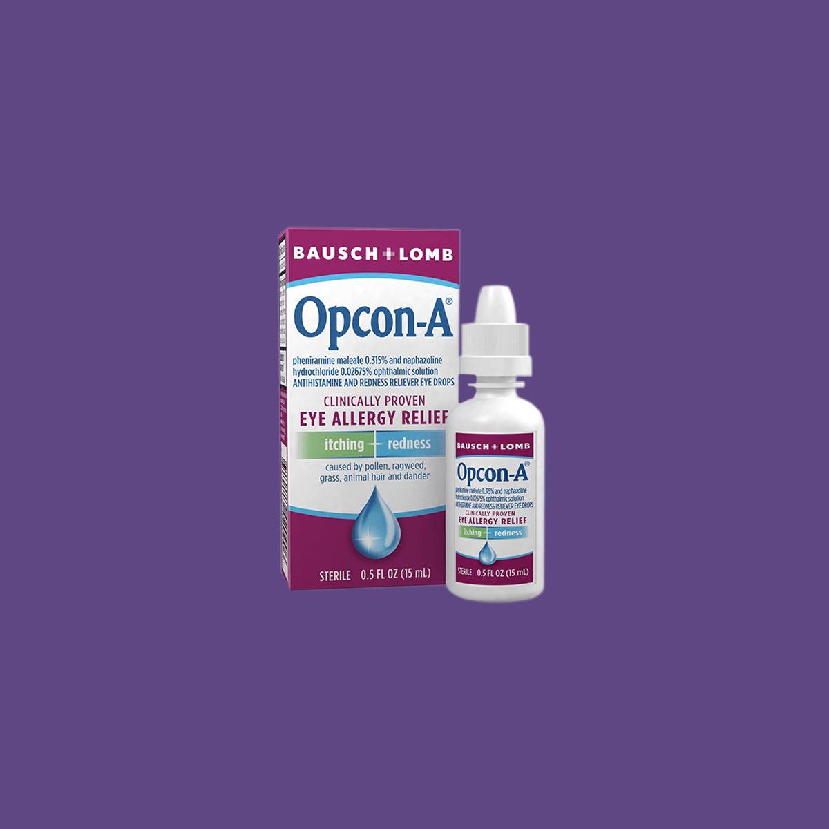 Bausch & Lomb Opcon-A Eye Drops for Allergy Relief 15mL - Dryeye Rescue